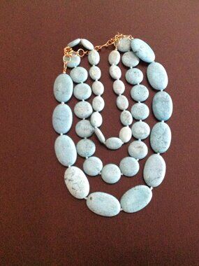 Blue Stone Statement Bib Necklace